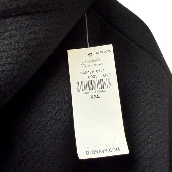 OLD NAVY Oversized Twill Overcoat Black Size XXL Womens Double Breasted Coat NWT - Picture 5 of 11